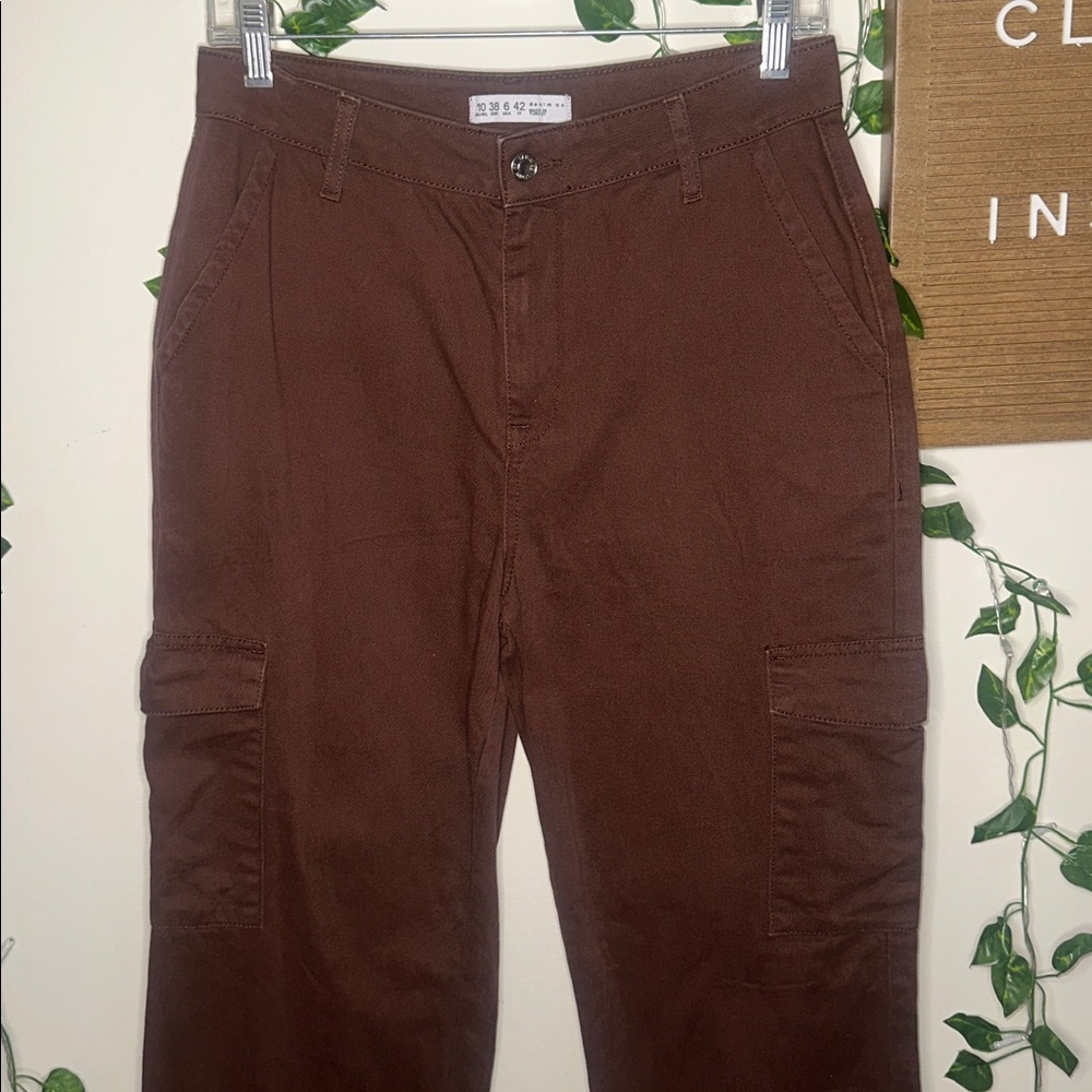 Primark Denim Co Brown Cargo Style Straight Leg Pants - Picture 5 of 8